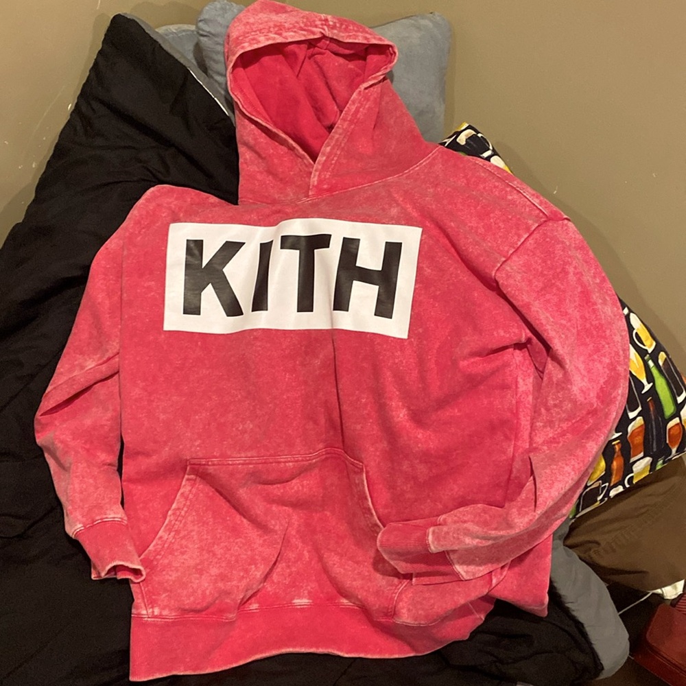 Brand new KITH faded pink hoodie with logo in front men's XL (possibly a rep)
